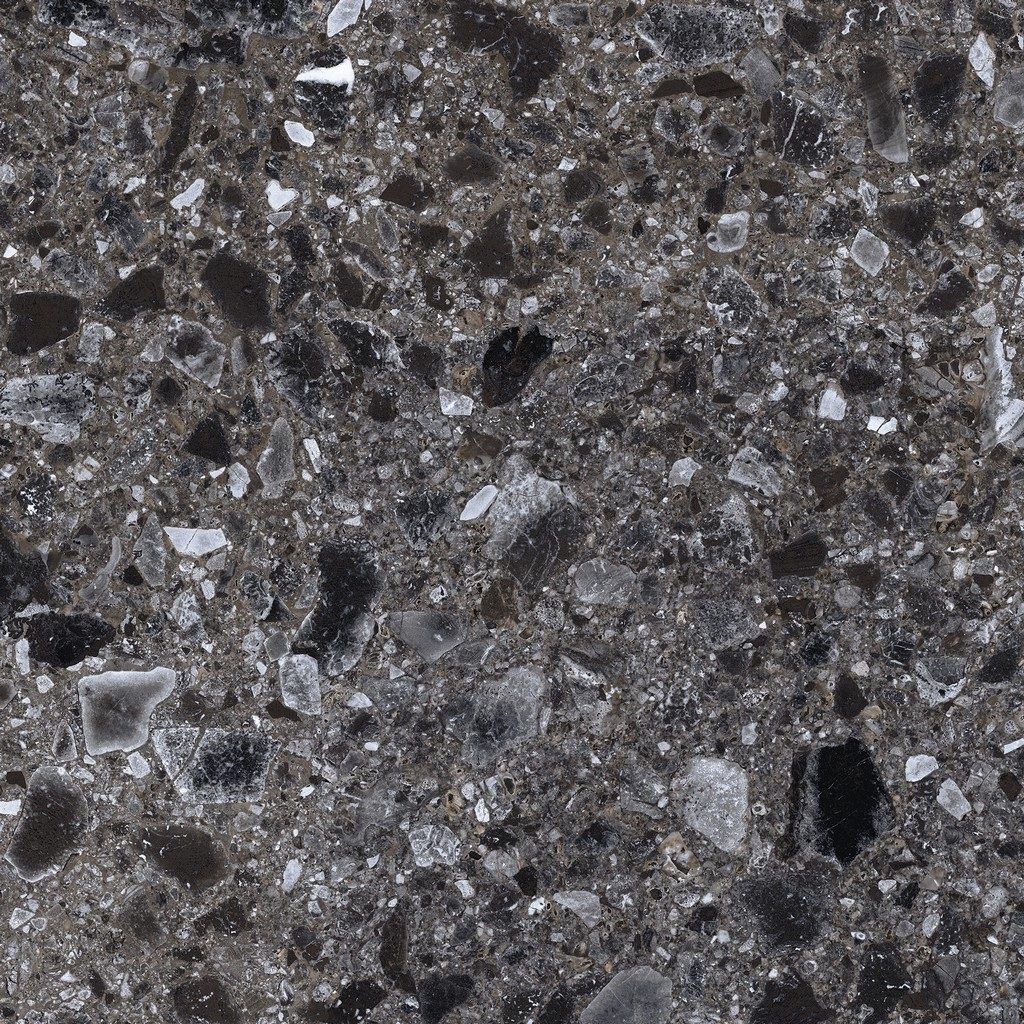 Плитка керамогранит Terrazzo К-333 Темно-серый лаппатированный