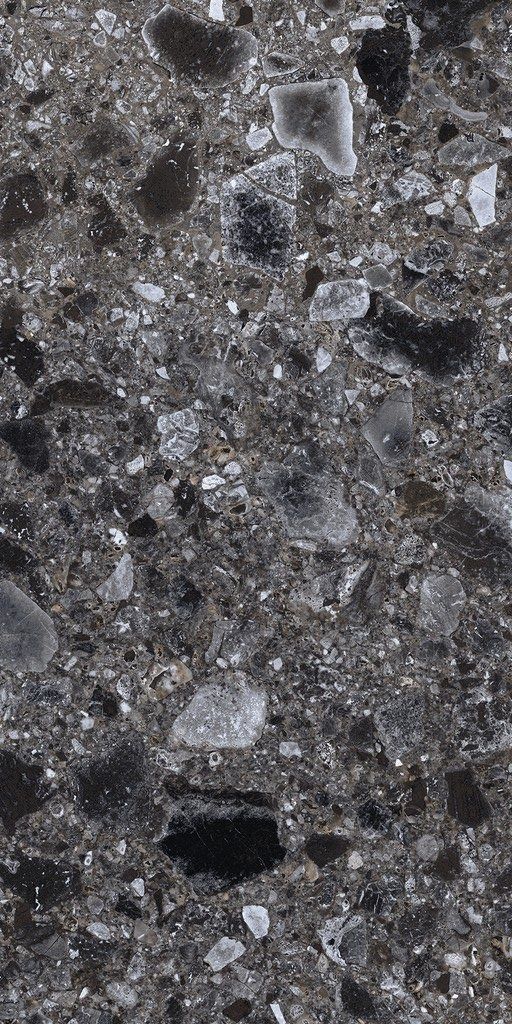 Плитка керамогранит Terrazzo К-333 Темно-серый лаппатированный