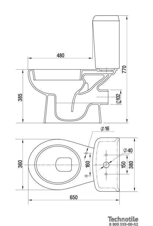 Унитаз-компакт Гранд сиденье жесткое двухрежимная арматура