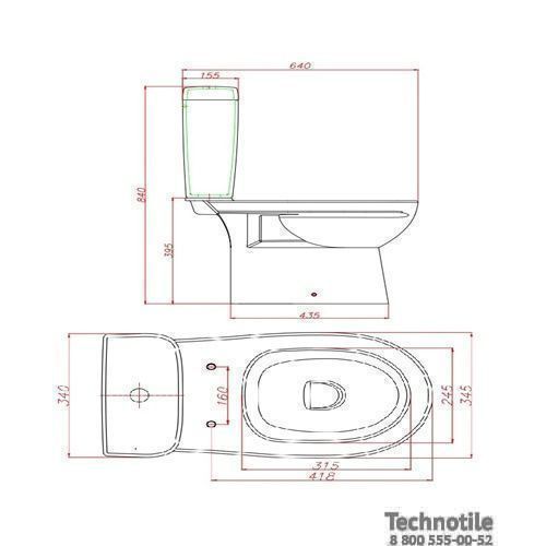 Унитаз-компакт Альбано R сиденье жесткое двухрежимная арматура