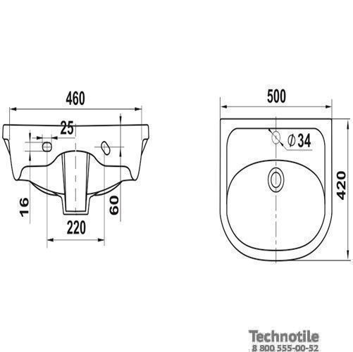 Умывальник мебельный Сити 50 