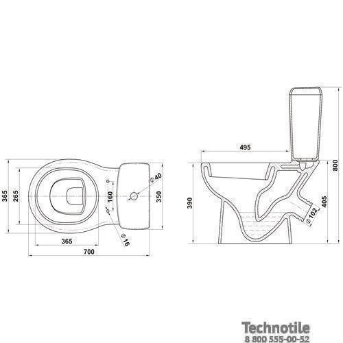 Унитаз-компакт Чезаро сиденье жесткое с микролифтом двухрежимная арматура