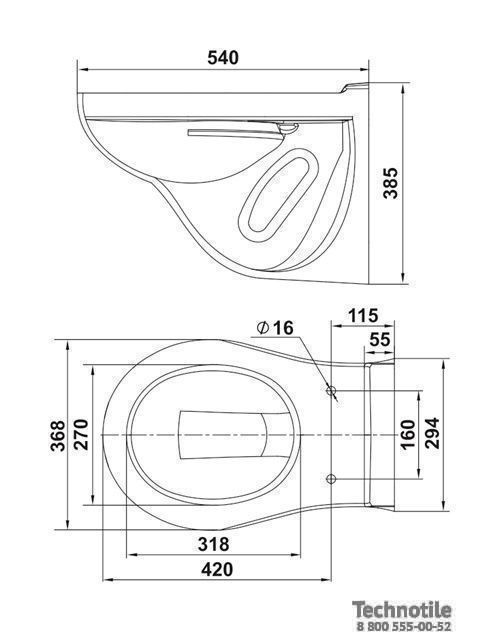 Унитаз консольный Гранд сиденье жесткое 