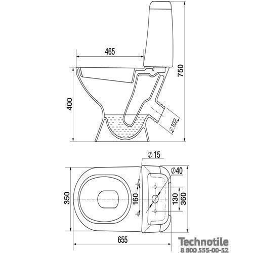 Унитаз-компакт Стиль сиденье жесткое с микролифтом двухрежимная арматура