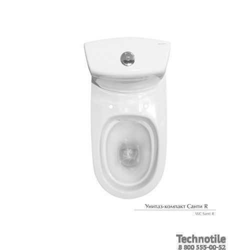 Унитаз-компакт Санти сиденье жесткое с микролифтом двухрежимная арматура